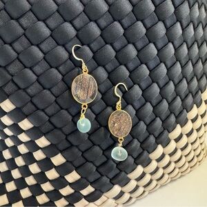 Elegant Gold and Blue Dangle Earrings